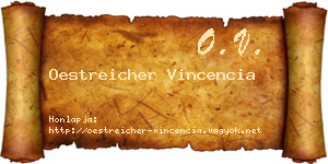 Oestreicher Vincencia névjegykártya